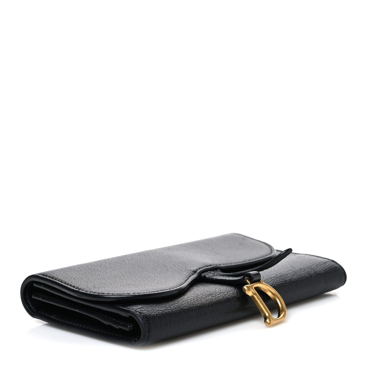 Christian Dior Goatskin Saddle Long Wallet Black 4 of 7