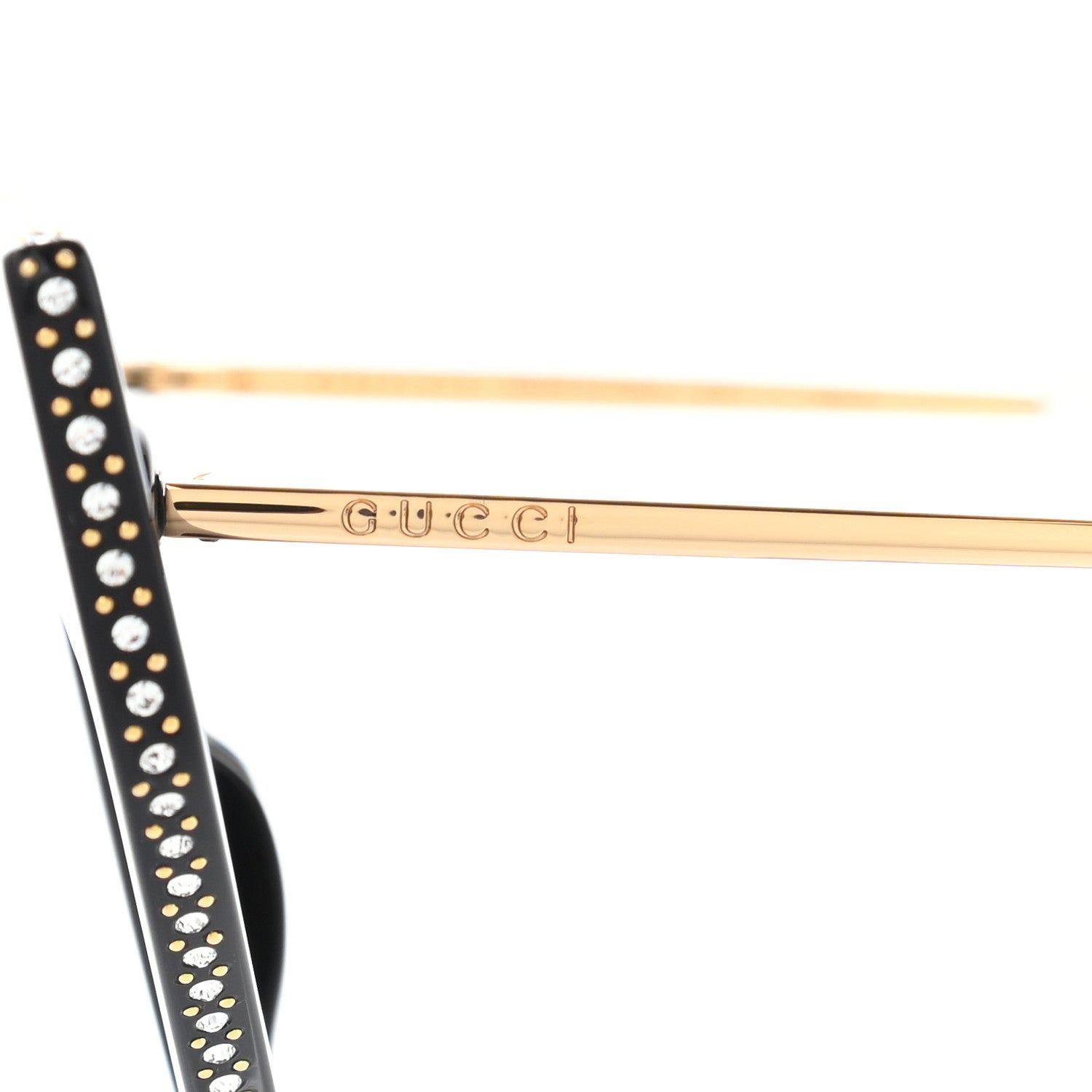 Gucci Acetate Crystal Geometric Sunglasses GG0430S Black 6 of 10