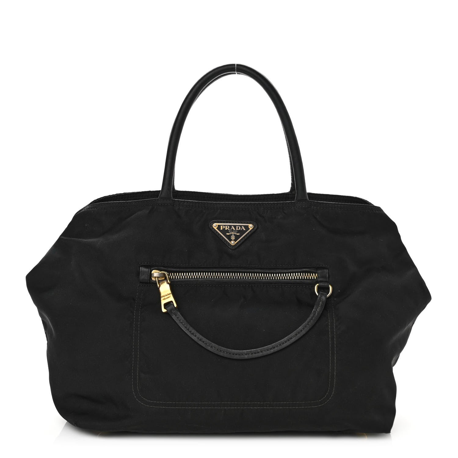Prada Nylon Calfskin Tote Black 1 of 9