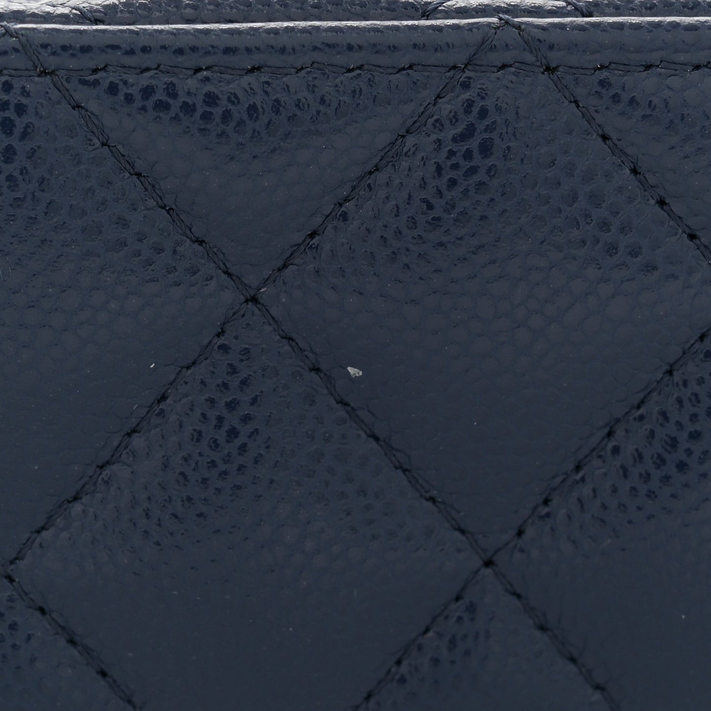 Caviar Quilted Top Handle Slim Vanity With Chain Navy