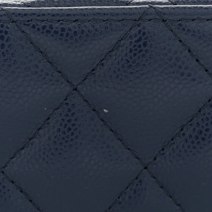 Chanel Caviar Quilted Top Handle Slim Vanity With Chain Navy 11 of 12
