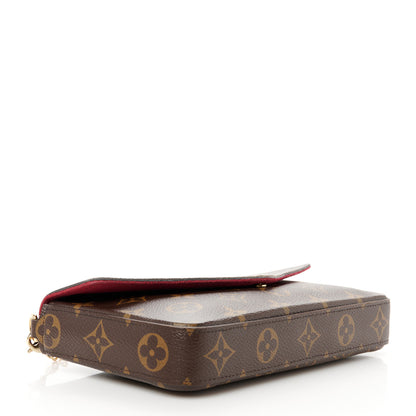 Louis Vuitton Monogram Pochette Felicie Chain Wallet Fuchsia 4 of 9