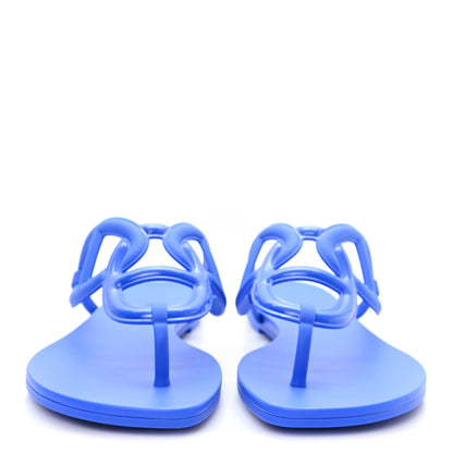 Hermes Rubber Womens Egerie Sandals 40 Bleu Outremer 3 of 10