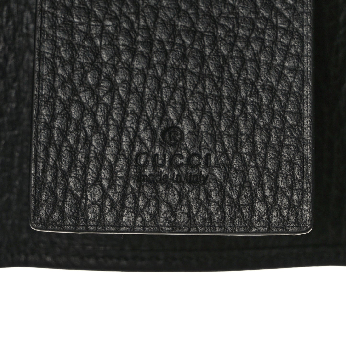 Pebbled Calfskin GG Marmont 6 Key Holder Black