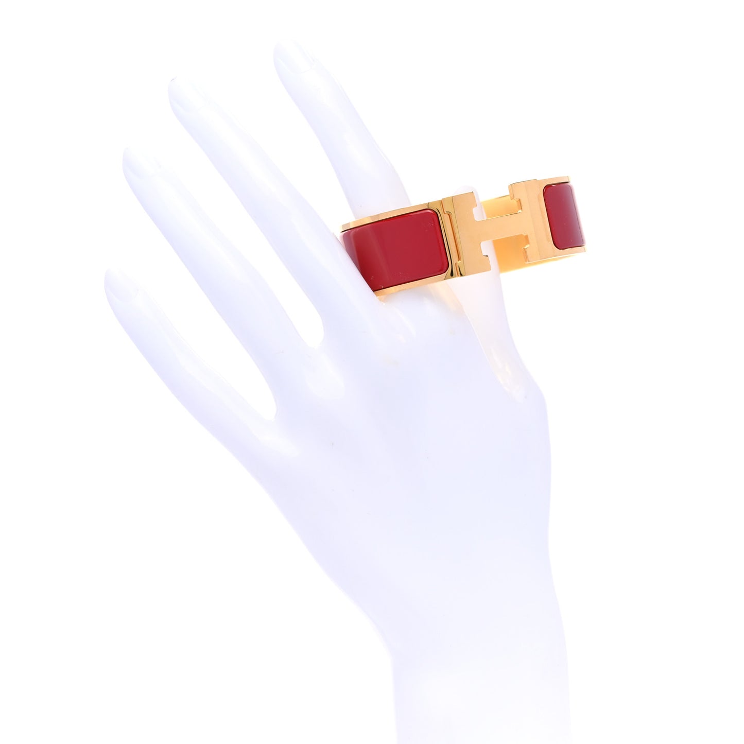 Enamel Wide Clic Clac H Bracelet GM Red