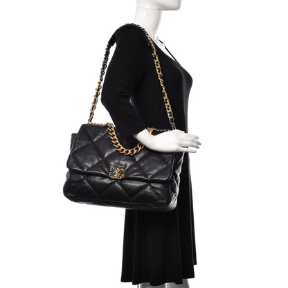 Chanel Goatskin Quilted Maxi 19 Flap Black 2 of 13