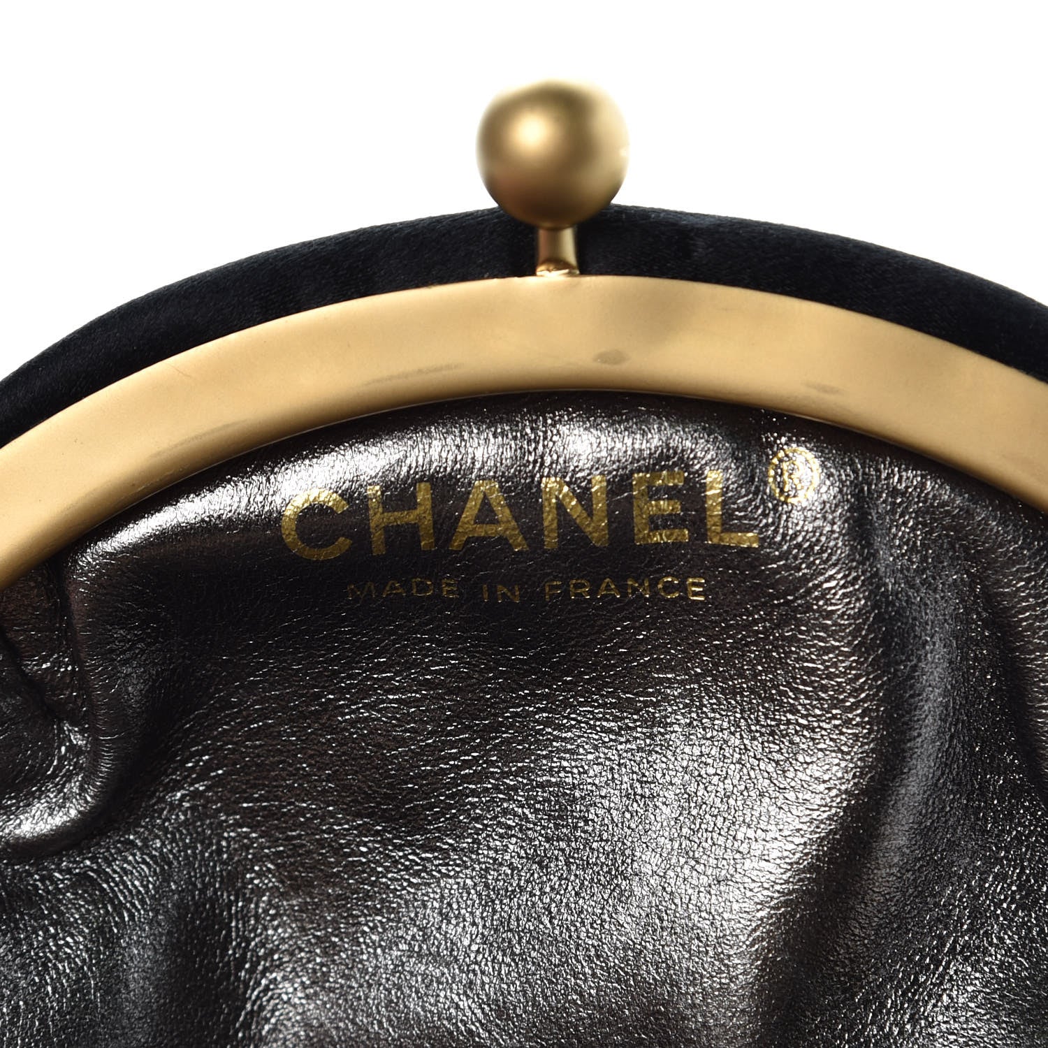Chanel Satin Crystal Evening Wristlet Clutch Black 6 of 8