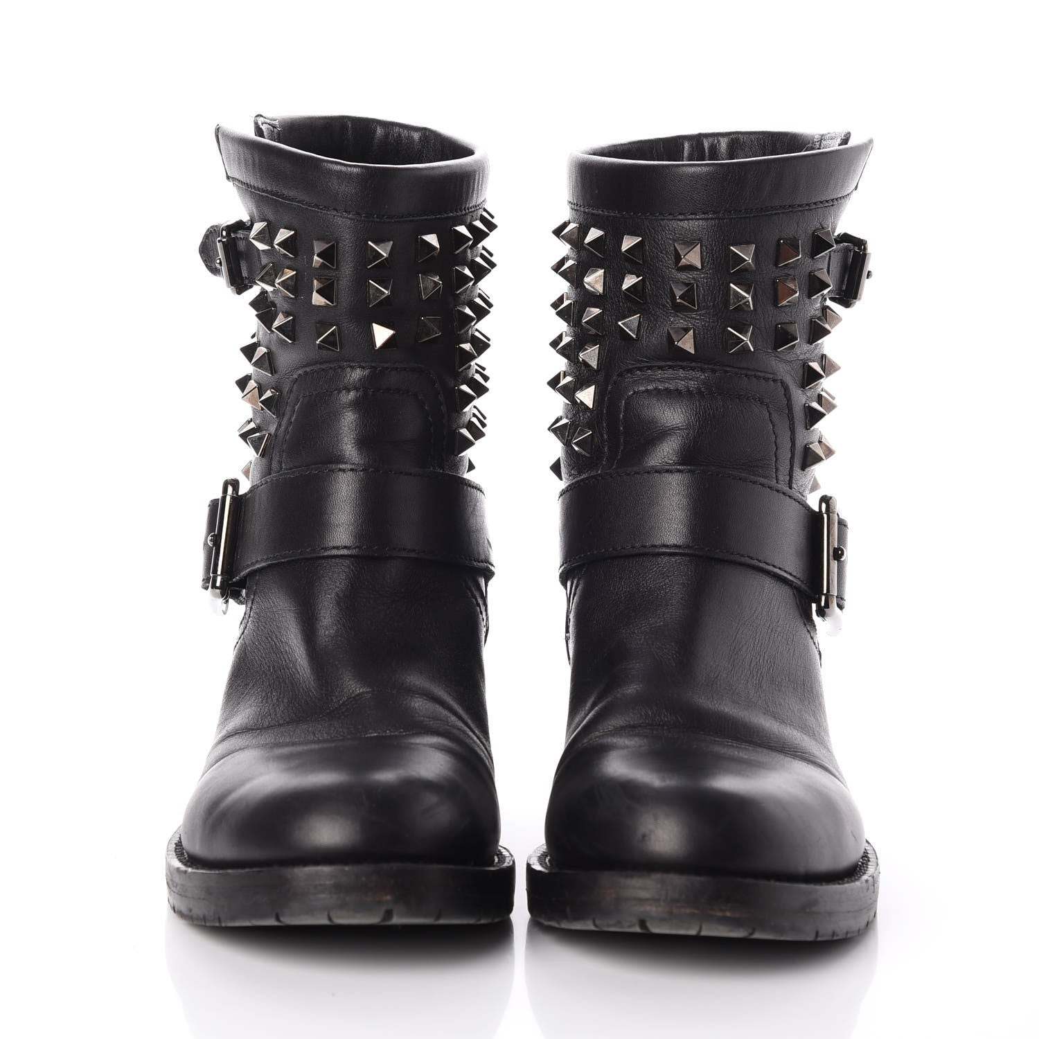 Valentino Garavani Calfskin Rockstud 30mm Biker Boots 38 Black 2 of 22
