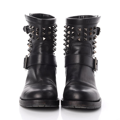 Valentino Garavani Calfskin Rockstud 30mm Biker Boots 38 Black 2 of 22
