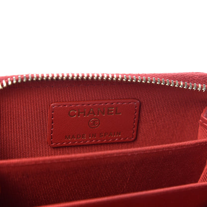 Chanel Caviar Quilted Zip Coin Purse Red 6 of 7