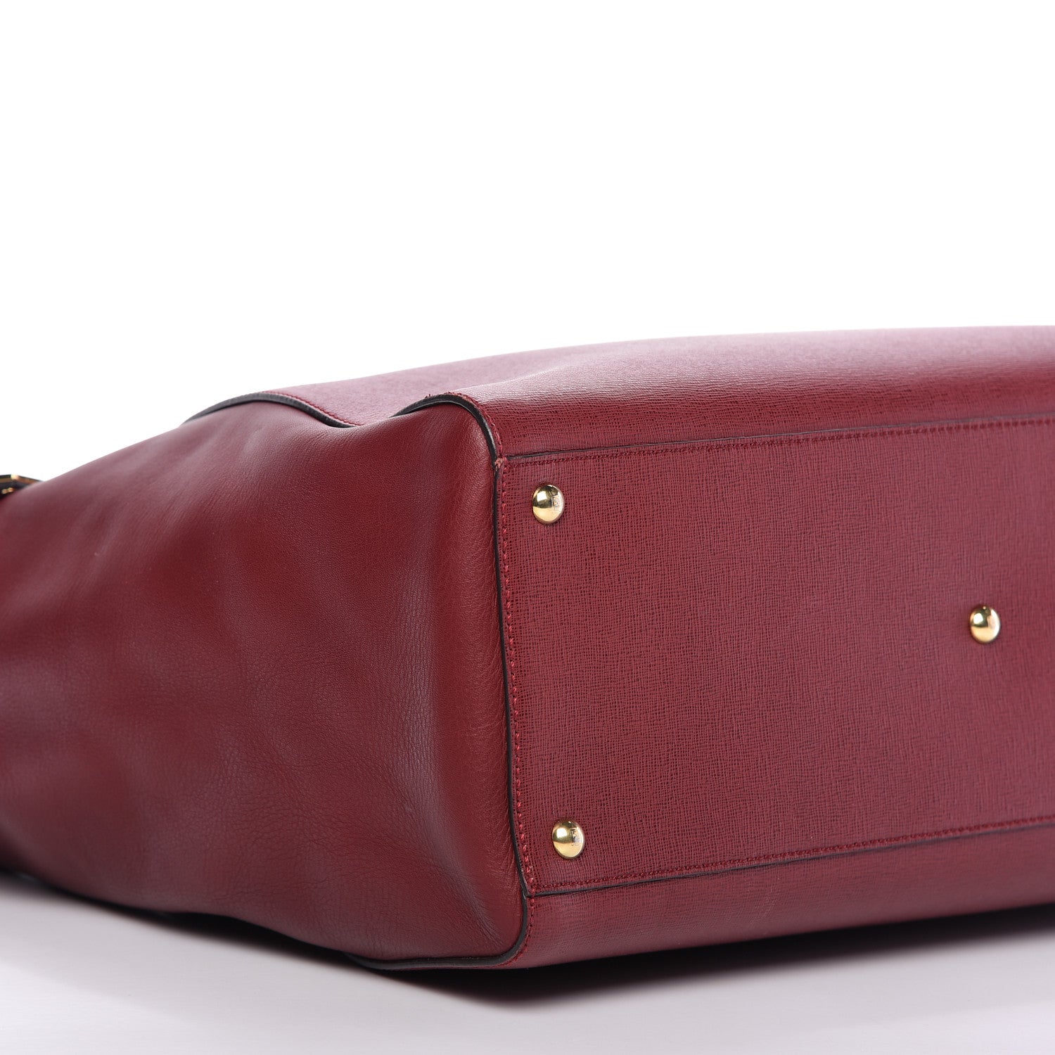 Fendi Vitello Elite Large 2Jours Tote Rosso Scuro Ciliegia 6 of 9
