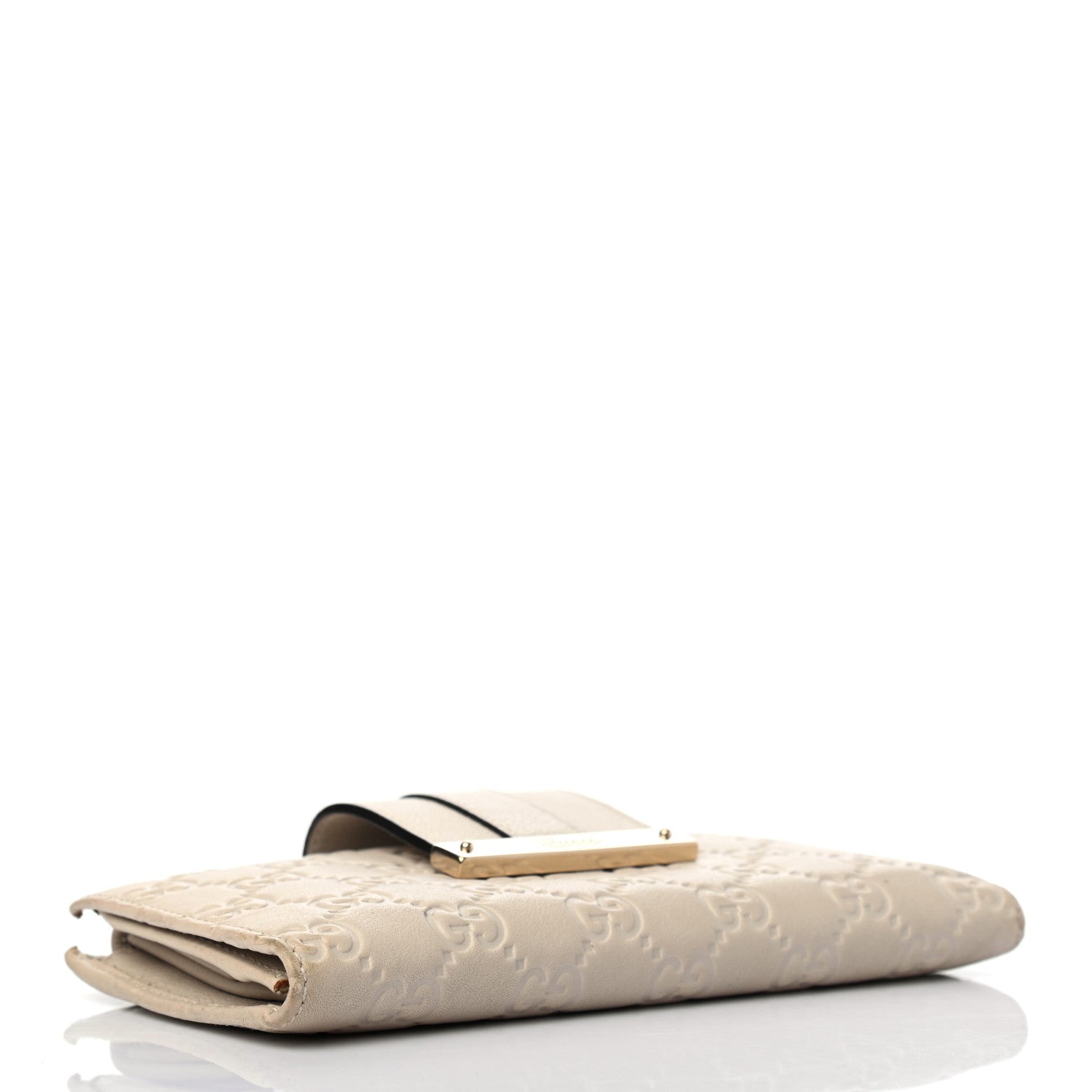 Gucci Guccissima Ladies Web Long Wallet Off White 3 of 4