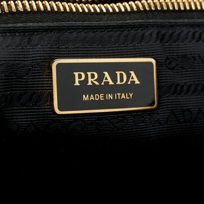 Prada Re-Nylon Impunturato Saffiano Triangle Stitched Re-Edition 1995 Chaine Large Shoulder Bag Black 6 of 11