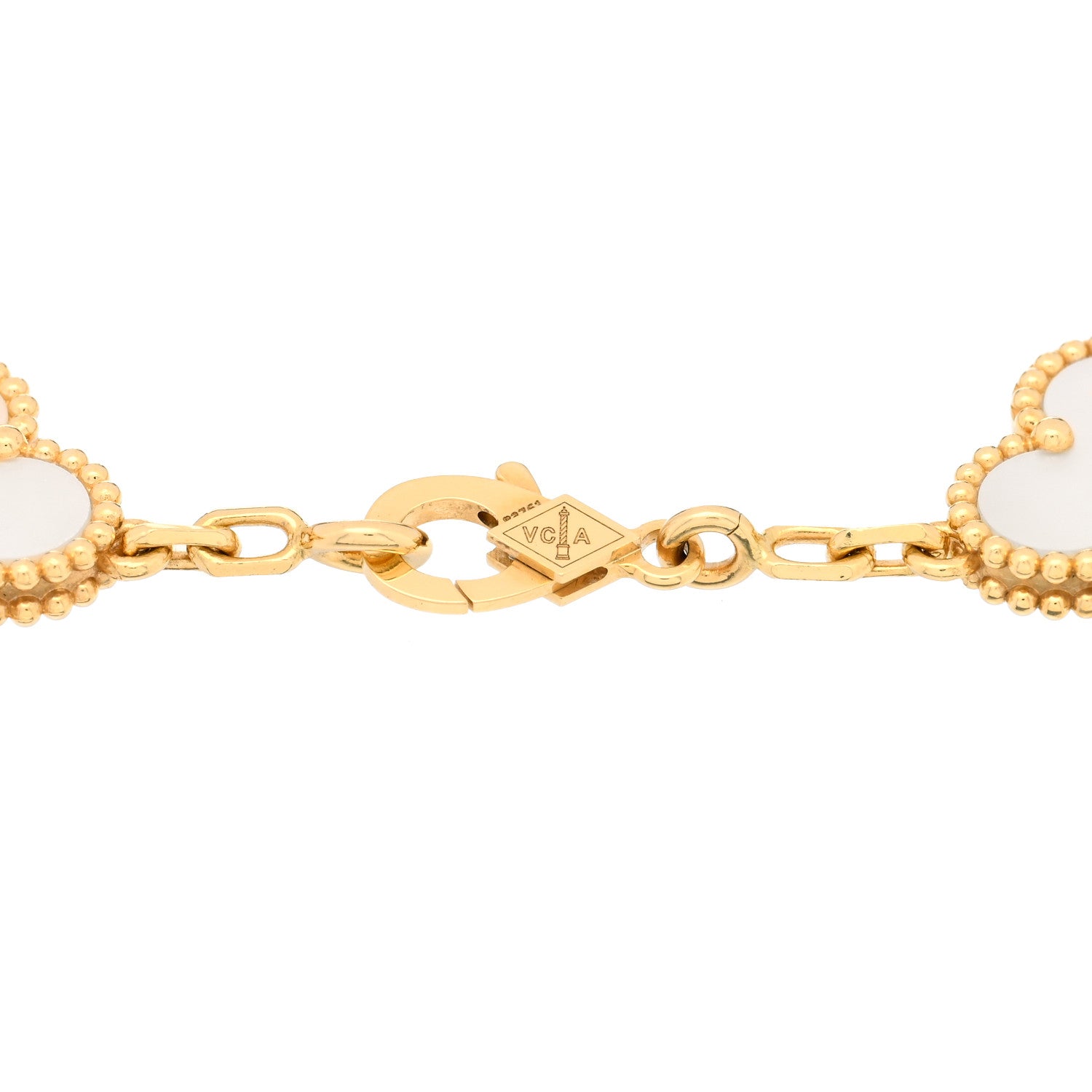 Van Cleef & Arpels 18K Yellow Gold Mother of Pearl 5 Motifs Vintage Alhambra Bracelet 3 of 5