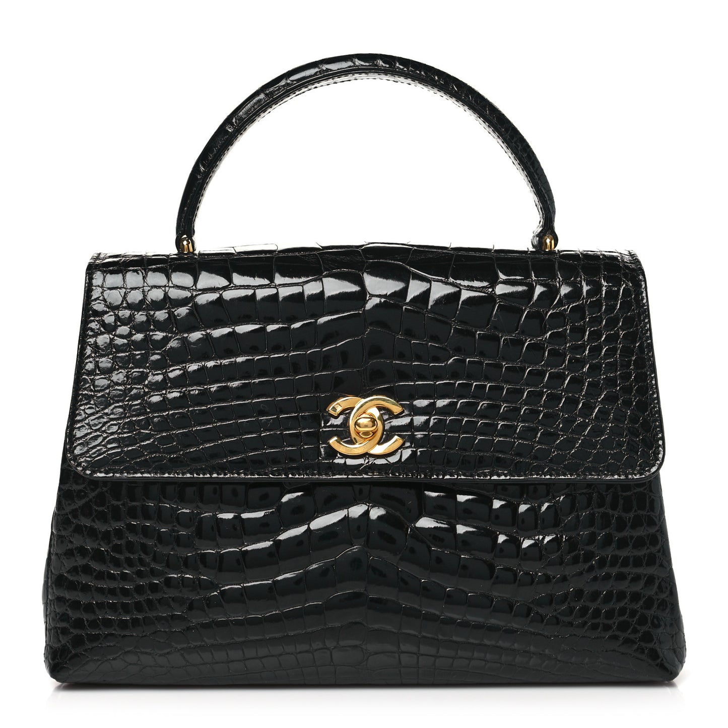 Alligator Medium Kelly Flap Black