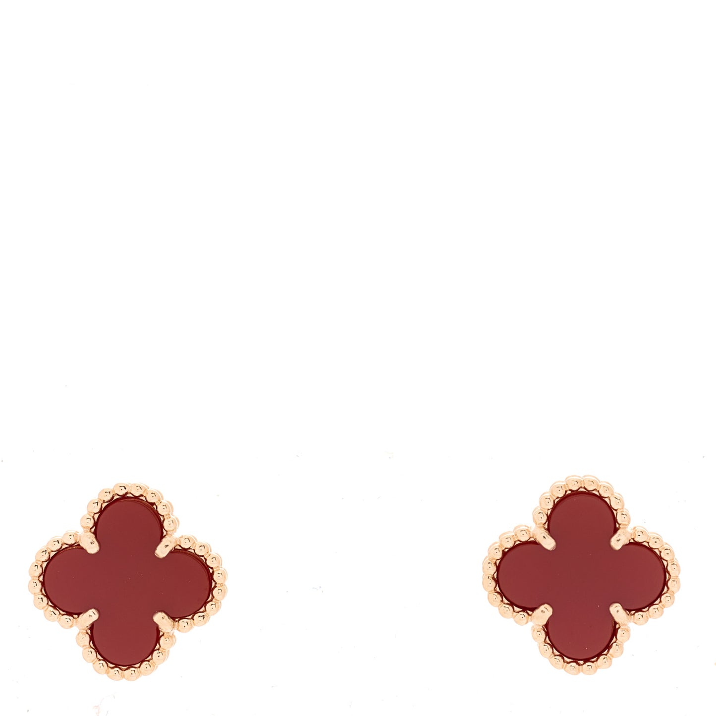 18K Rose Gold Carnelian Sweet Alhambra Earrings