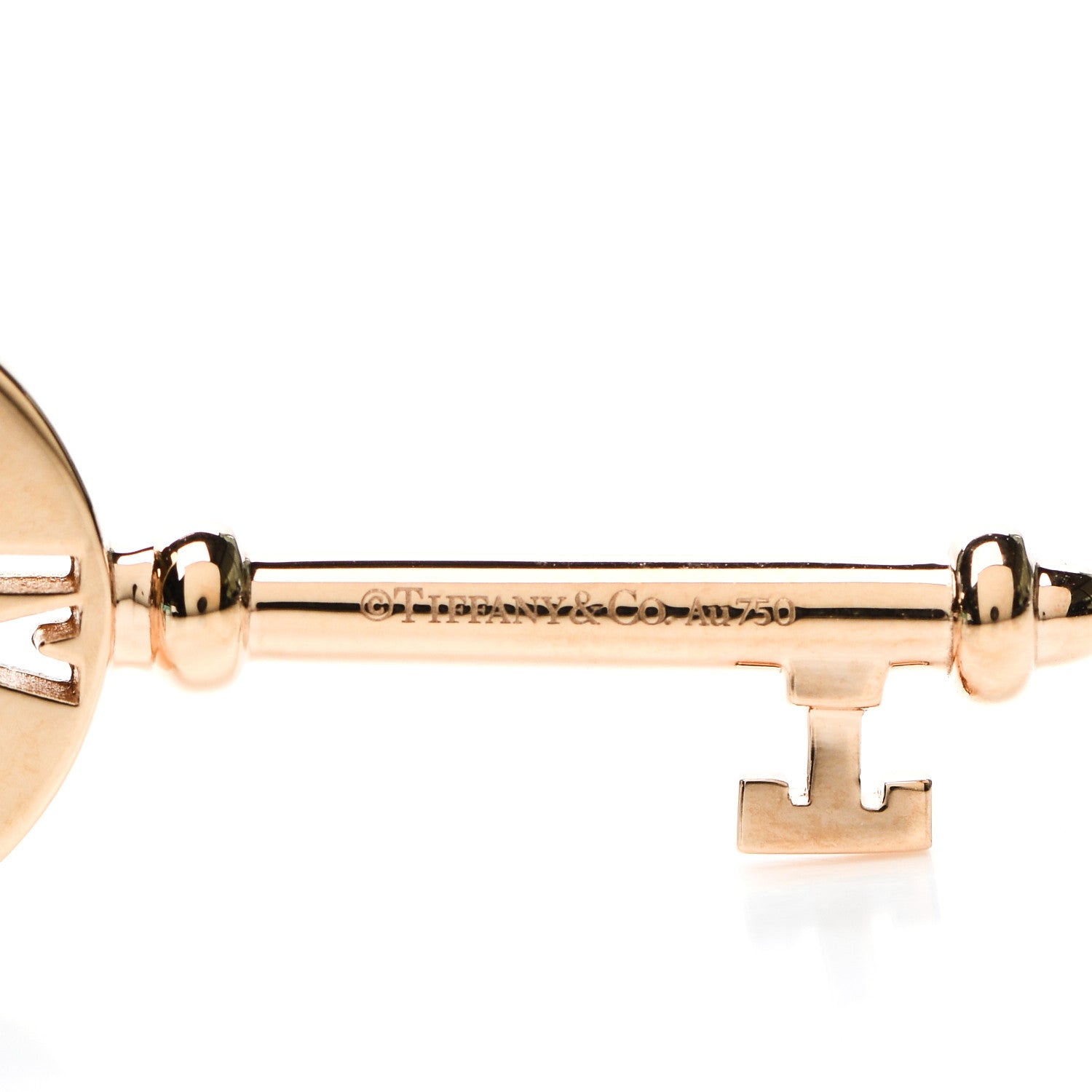 Tiffany 18K Rose Gold Diamond Atlas Pierced Key Pendant 3 of 4