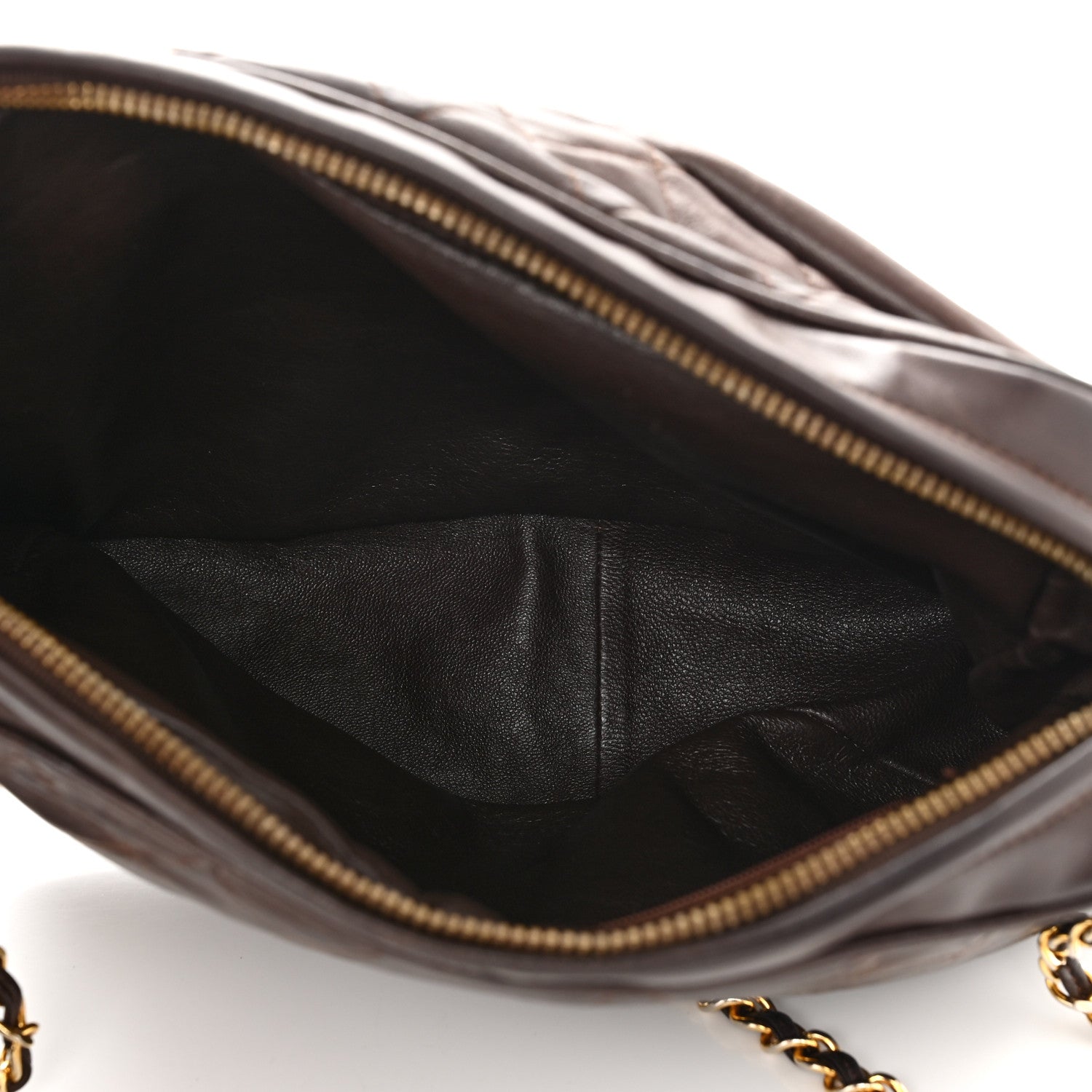 Chanel Lambskin Quilted Tassel Camera Case Brown 5 of 10