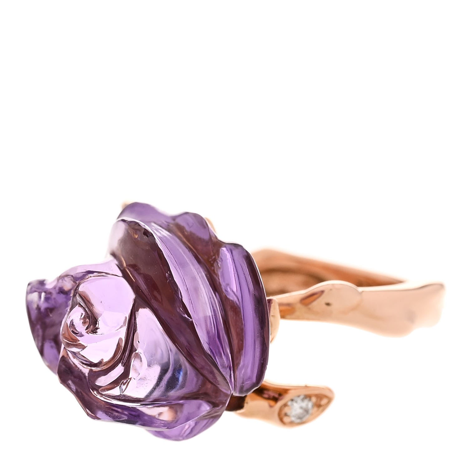 Christian Dior 18K Rose Gold Diamond Amethyst Dior Pre Catelan Ring 49 4.75 3 of 5