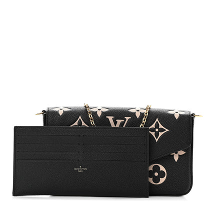 Louis Vuitton Empreinte Monogram Giant Felicie Pochette Black Beige 3 of 12