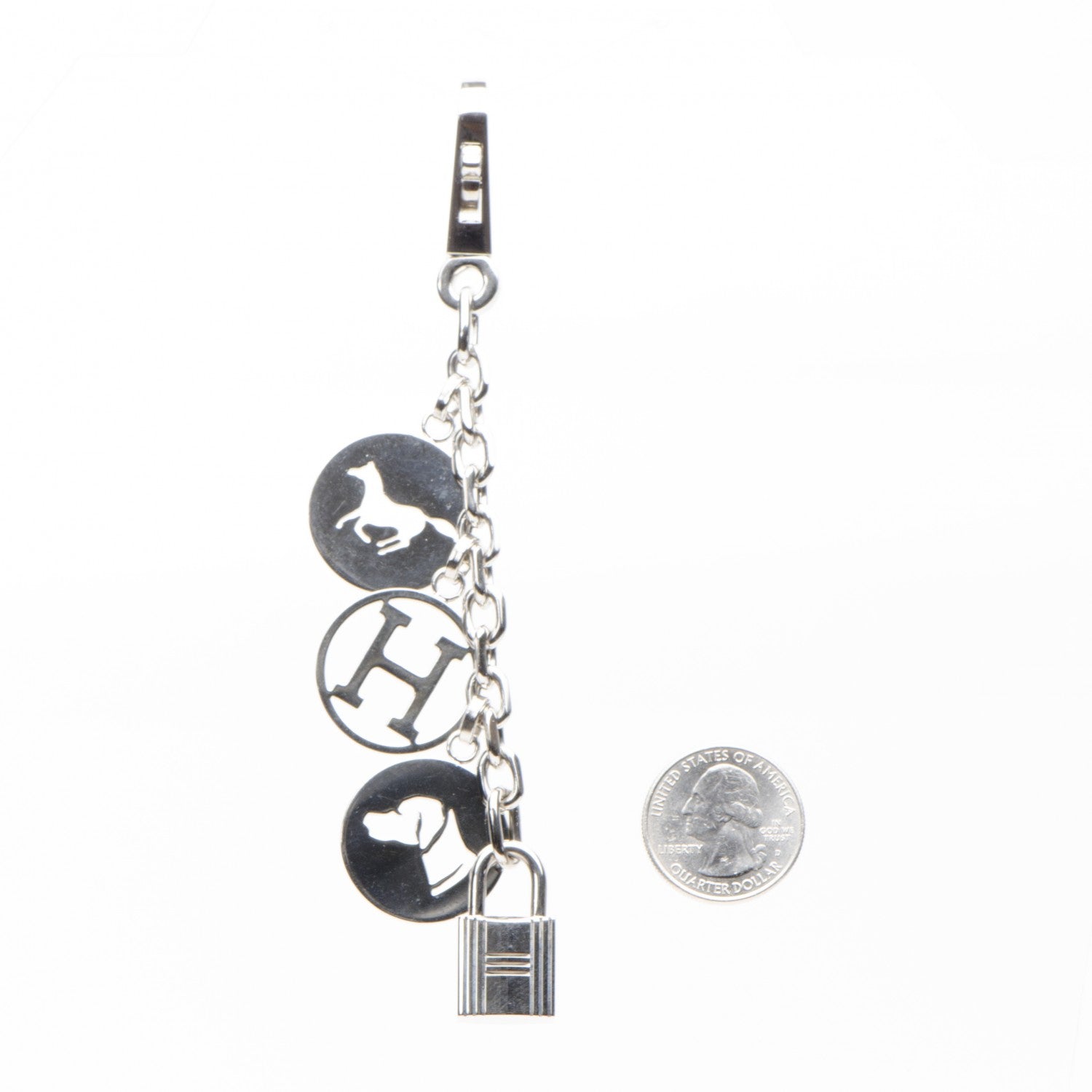 Hermes Palladium Breloque Bag Charm Silver 2 of 8