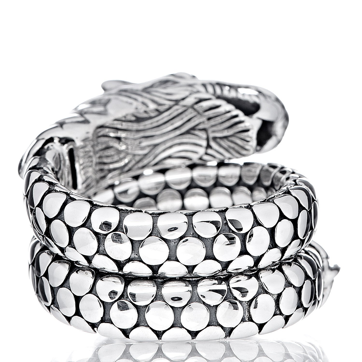 John Hardy Sterling Silver Legends Naga Dragon Coil Ring 56 7.5 4 of 5