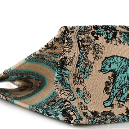 Christian Dior Raffia Embroidered Dioriviera Medium Book Tote Aquamarina 9 of 10