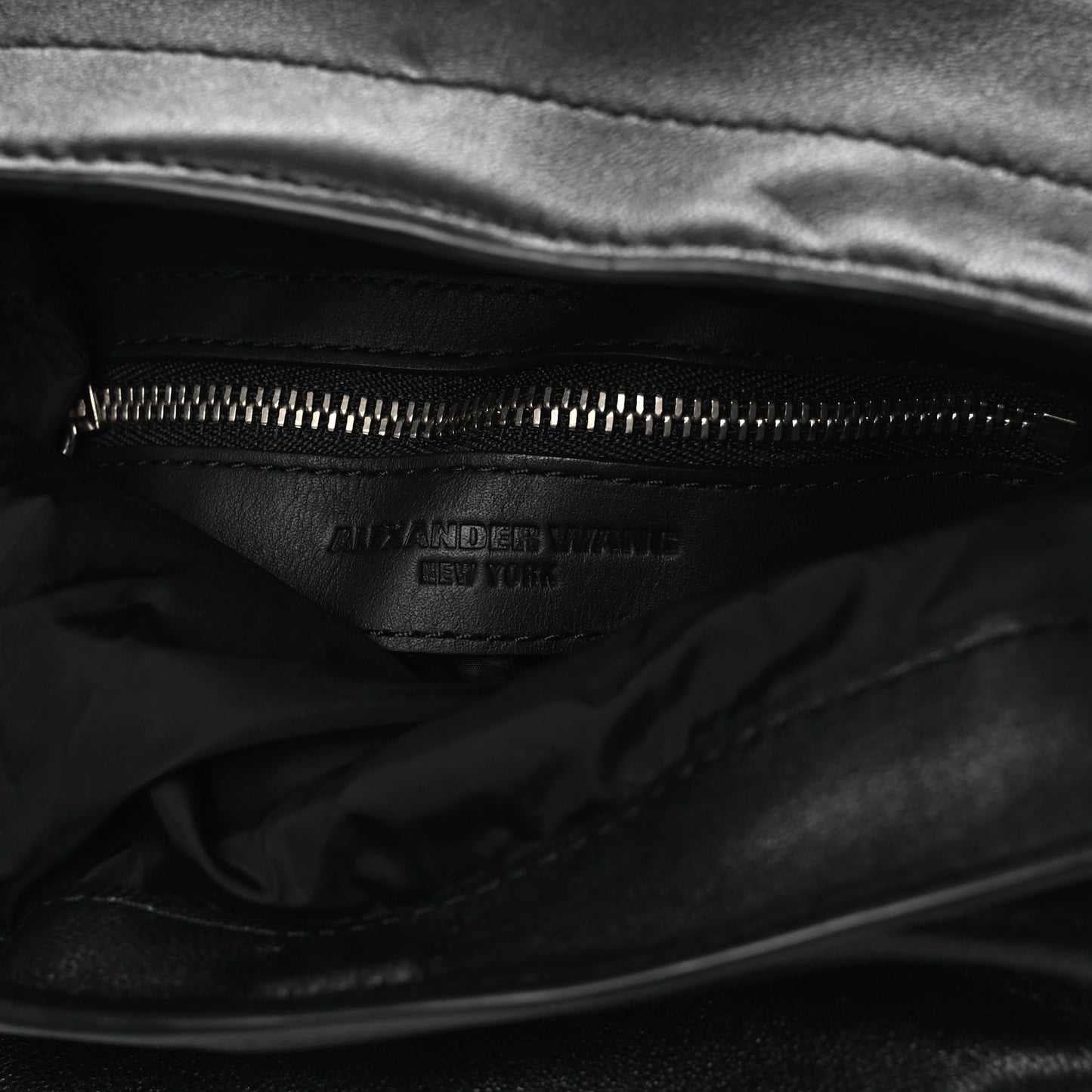 Lambskin Attica Chain Dry Sack Bucket Bag Black