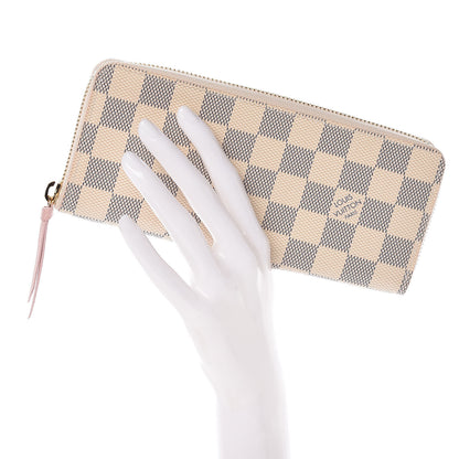 Louis Vuitton Damier Azur Clemence Wallet Rose Ballerine 2 of 11