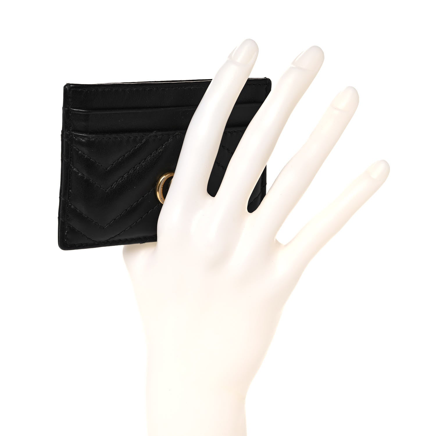 Gucci Calfskin Matelasse GG Marmont Card Holder Black 2 of 7