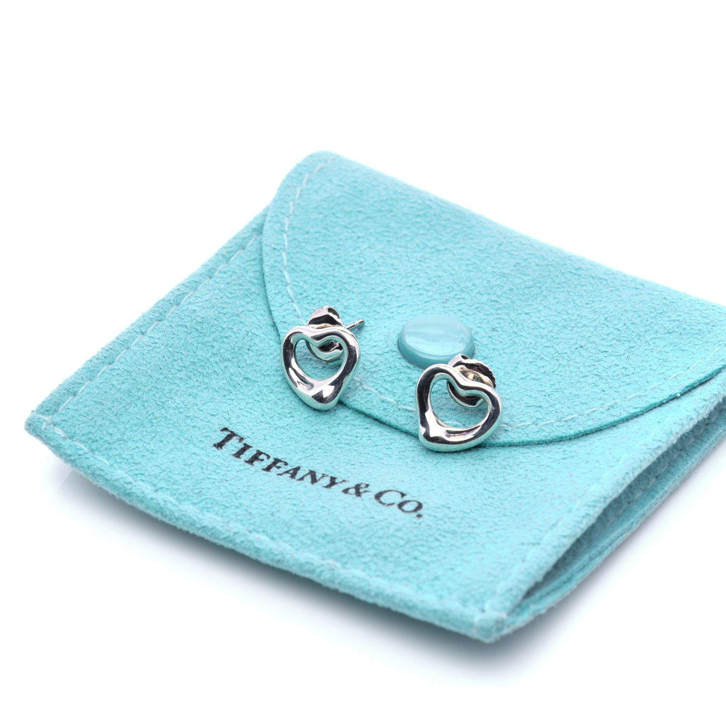 Sterling Silver 11mm Elsa Peretti Open Heart Earrings