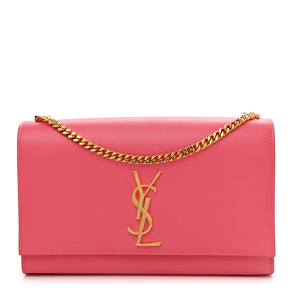 Saint Laurent Grain De Poudre Medium Classic Monogram Kate Satchel Rose Clair 1 of 15