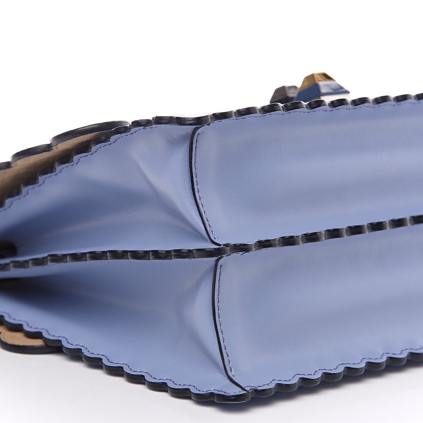 Vitello Liberty Scalloped Studded Kan I Shoulder Bag Azzurro Sky