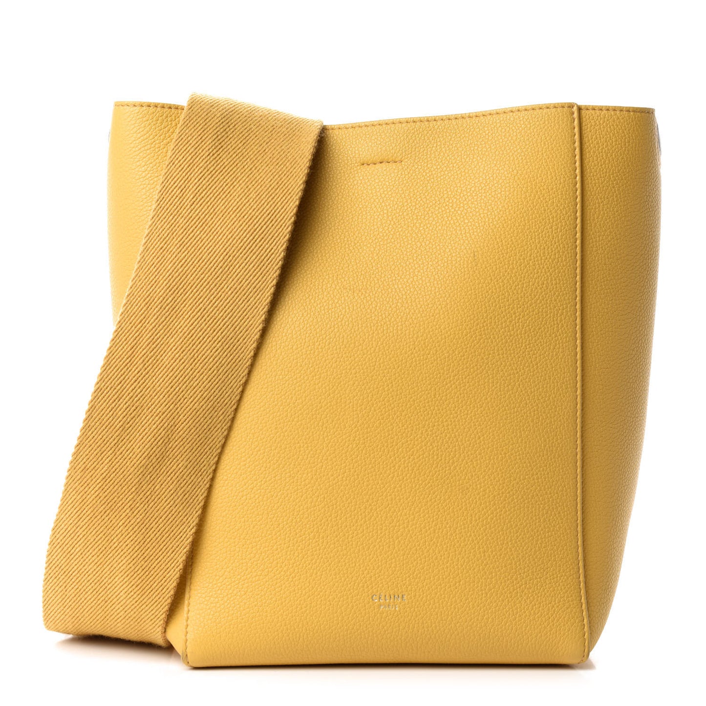 Soft Grained Calfskin Small Sangle Bucket Bag Ocre