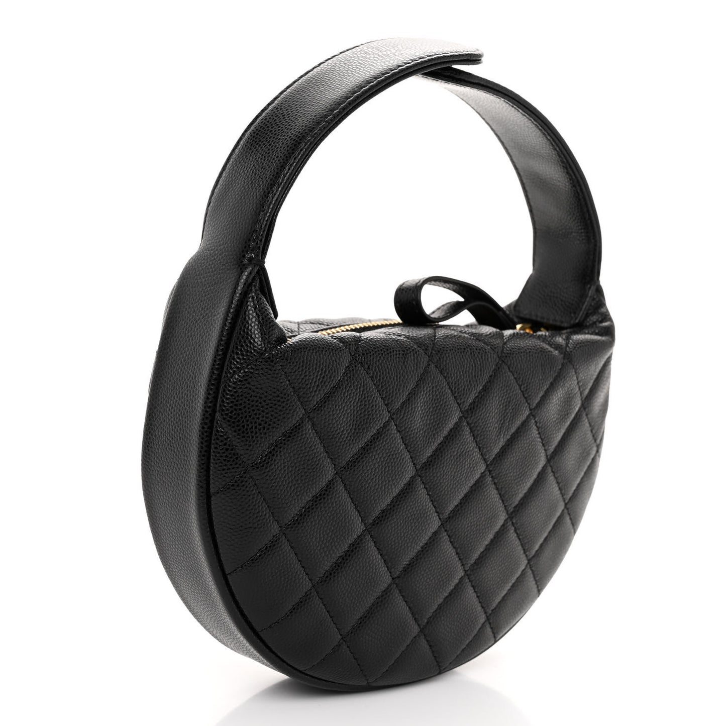 Caviar Quilted Polly Pocket Pouch Hobo Black