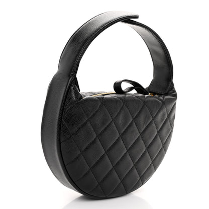 Chanel Caviar Quilted Polly Pocket Pouch Hobo Black 3 of 9