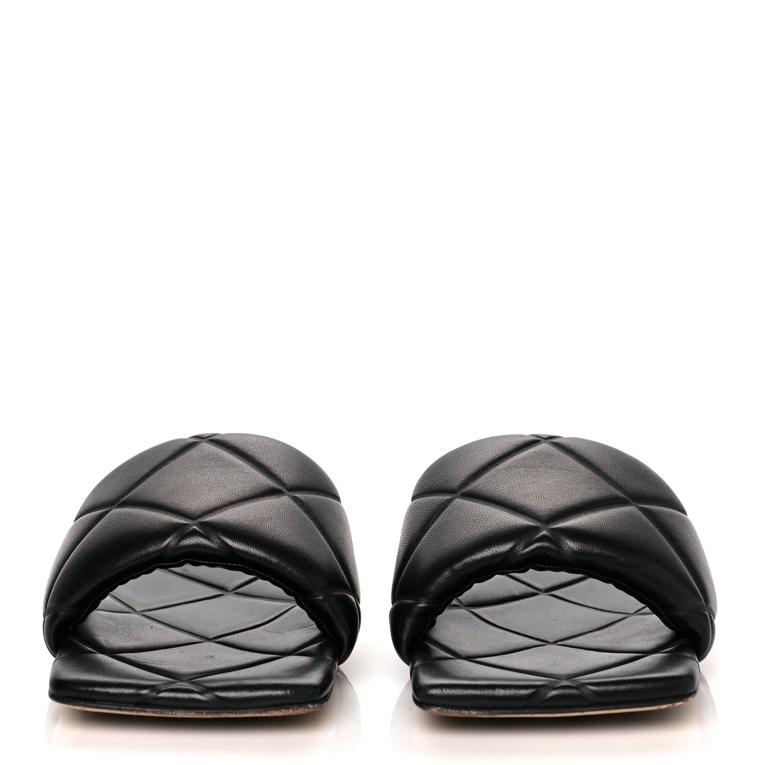 Bottega Veneta Nappa Quilted Rubber Lido Flat Sandals 40 Black 2 of 7