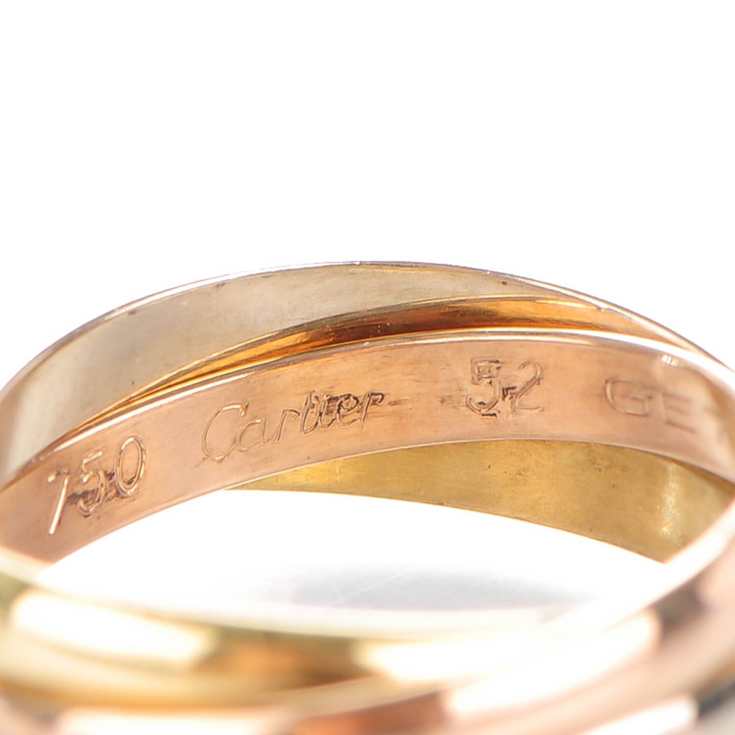 Cartier 18K Pink Yellow White Gold Small Trinity Ring 52 6 4 of 6