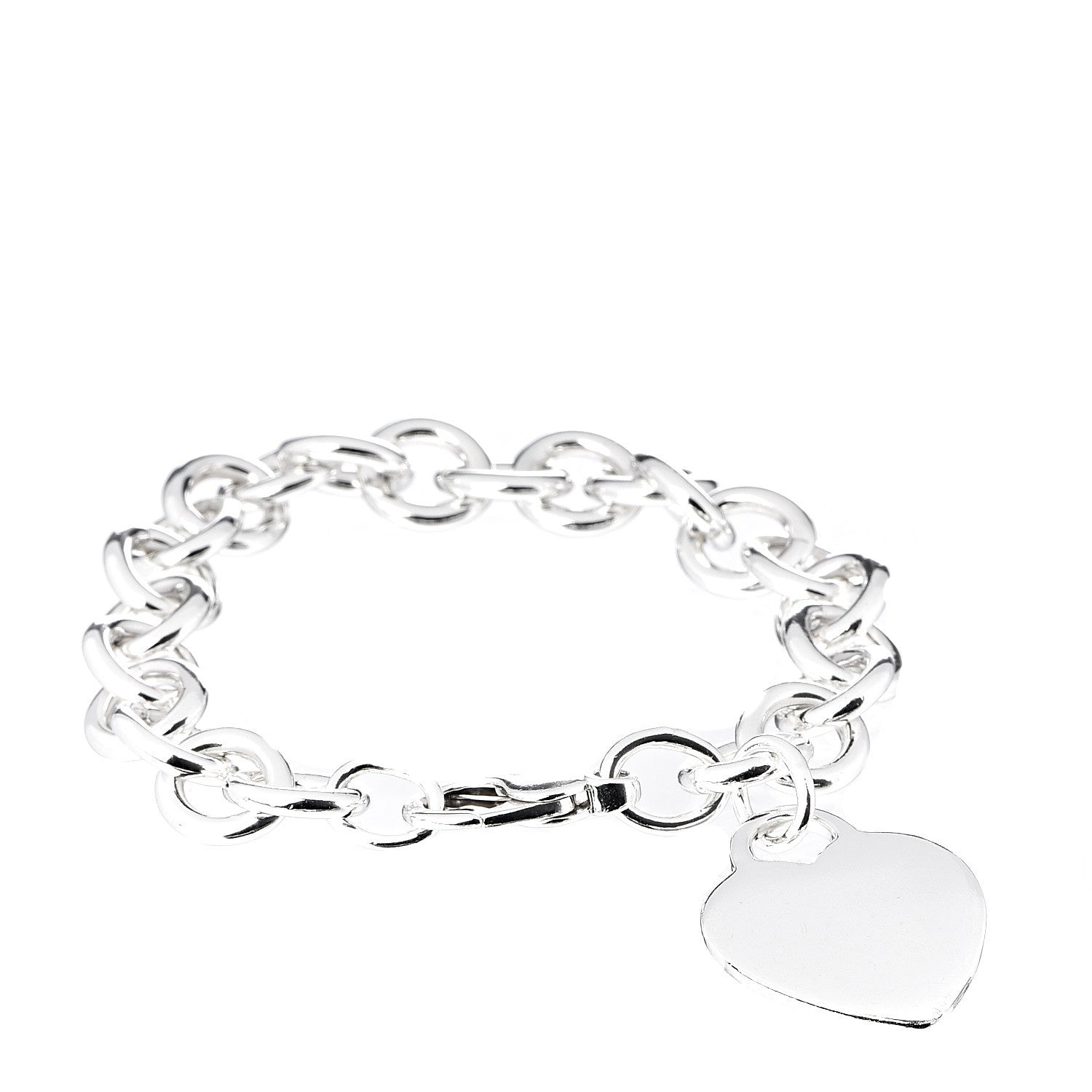 Tiffany Sterling Silver Heart Tag Charm Bracelet 1 of 4