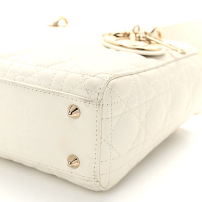 Christian Dior Lambskin Cannage Small My ABCDior Lady Dior White 9 of 11