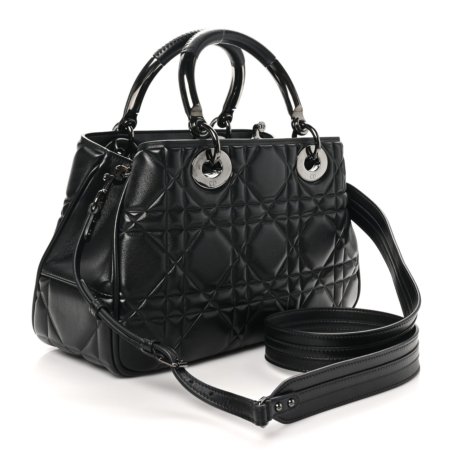 Christian Dior Calfskin Cannage Medium The Lady 95.22 Black 3 of 10