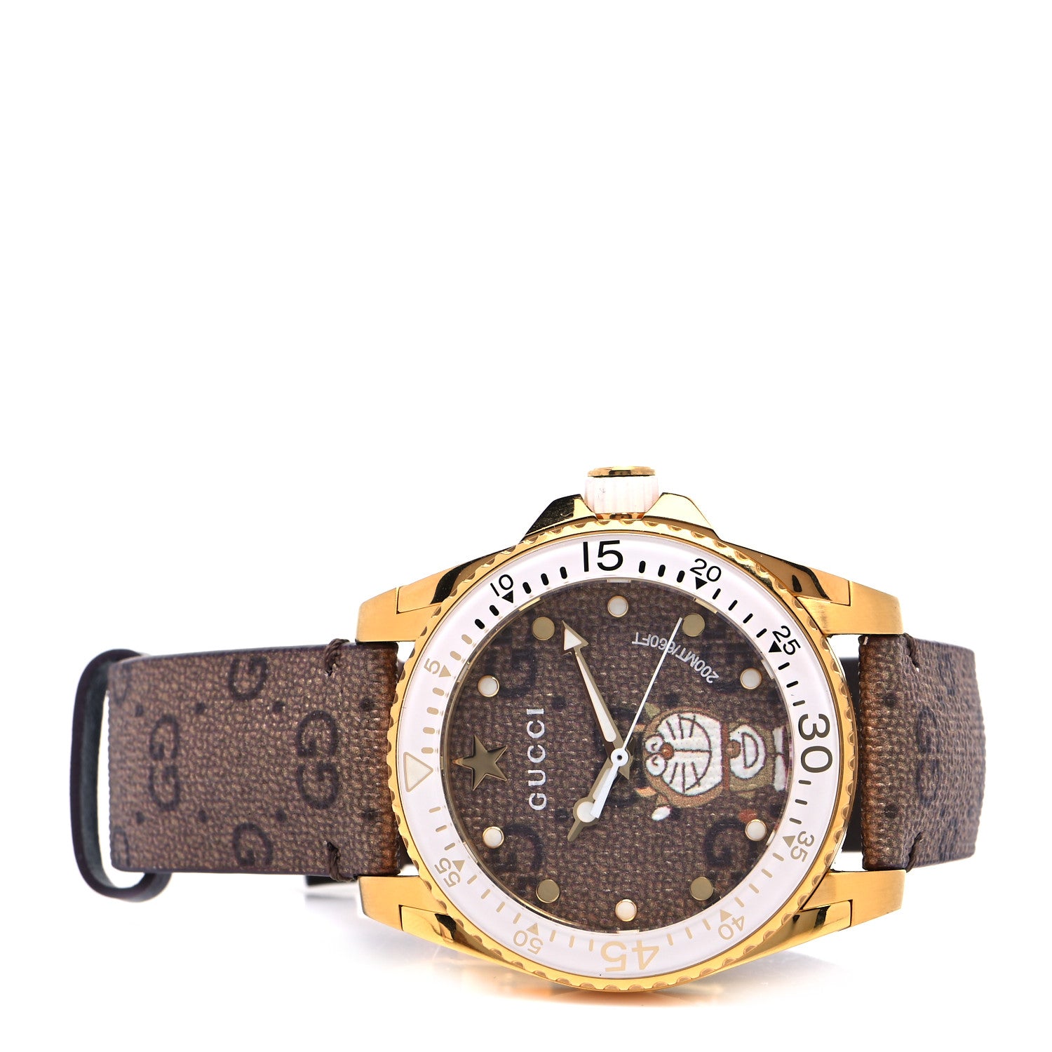 Gucci X DORAEMON Stainless Steel Canvas 40mm Dive Quartz Watch