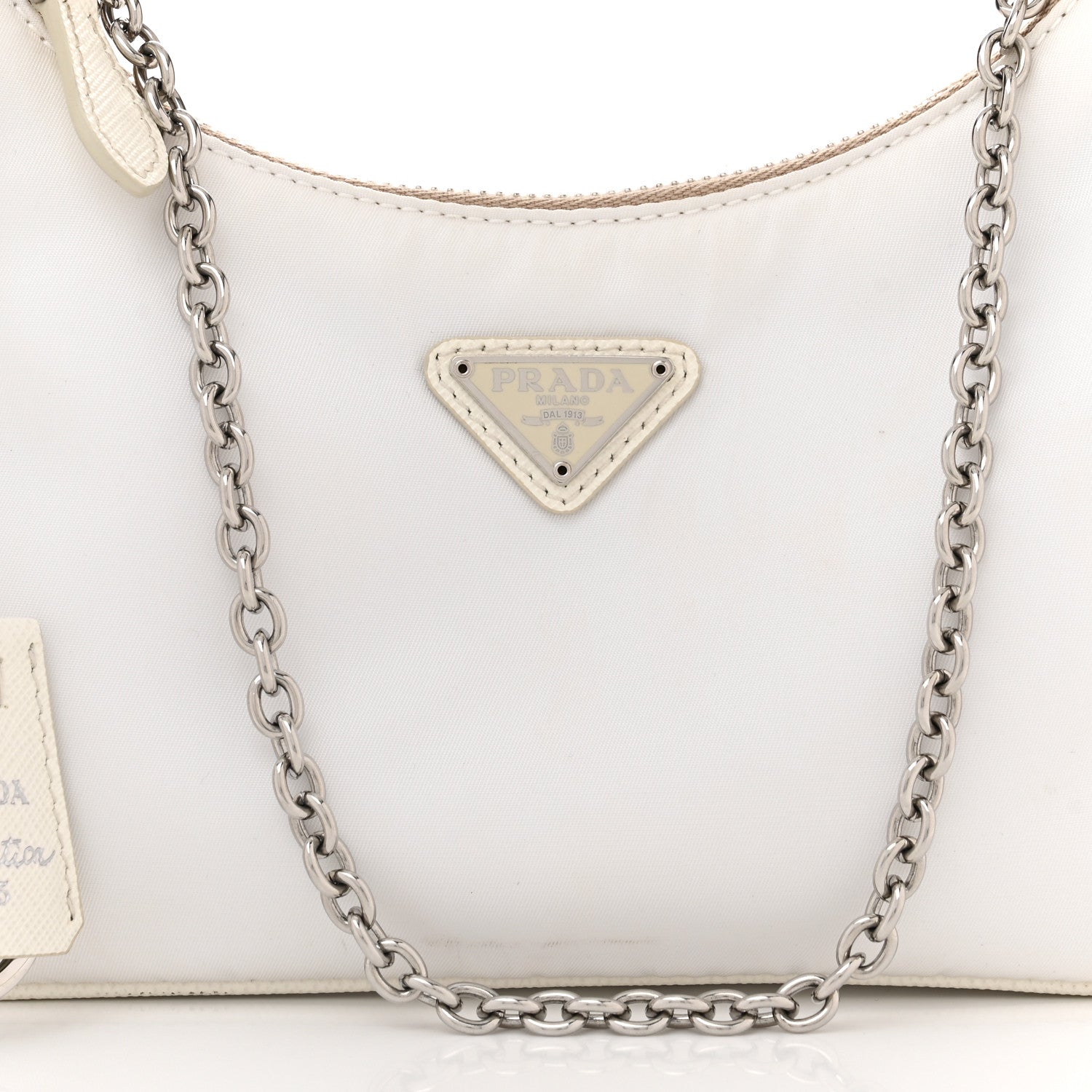 Prada Nylon Re-Edition 2005 Shoulder Bag White 9 of 12