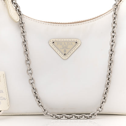 Prada Nylon Re-Edition 2005 Shoulder Bag White 9 of 12