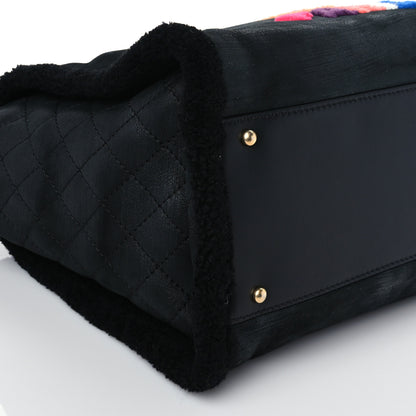 Chanel Shearling Medium Deauville Tote Black 7 of 8
