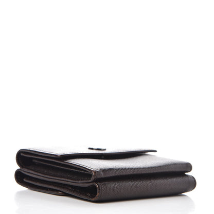 Chanel Grained Calfskin CC Button Compact Wallet Dark Brown 4 of 8