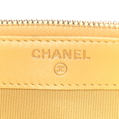 Chanel Iridescent Caviar Quilted Small Clutch With Chain Yellow 9 of 15