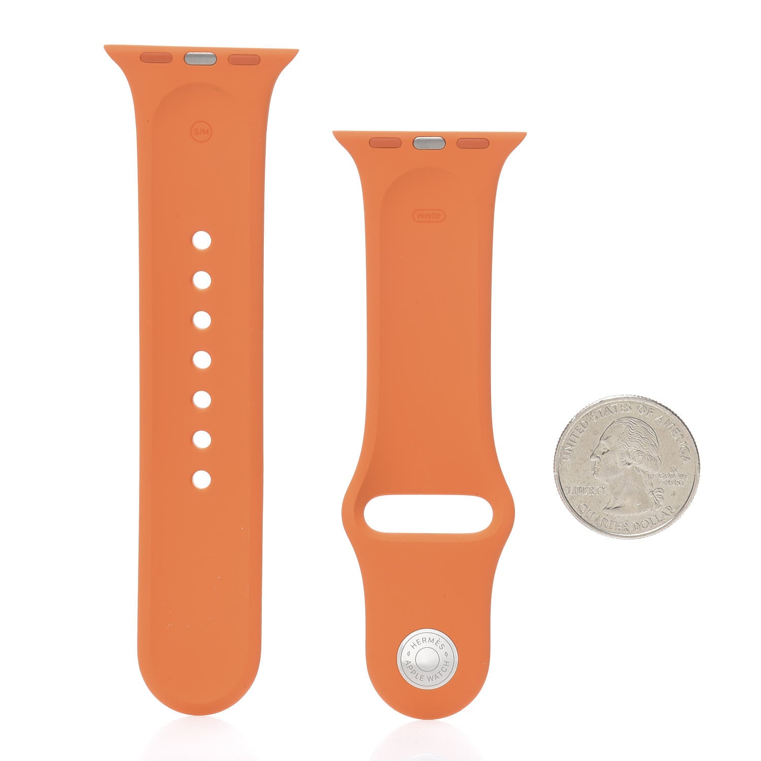 Hermes Silicone 40mm Apple Sports Watch Single Tour Band Orange 2 of 5