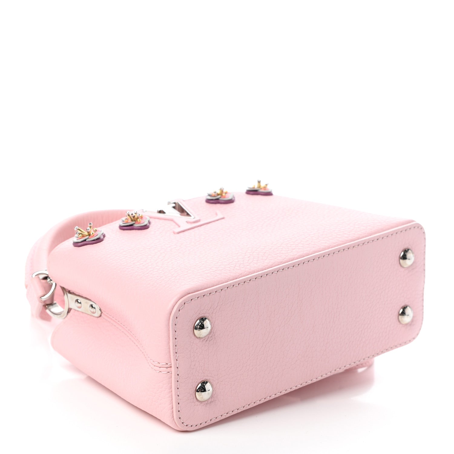 Louis Vuitton Taurillon Flowers Capucines Mini Pink 4 of 9