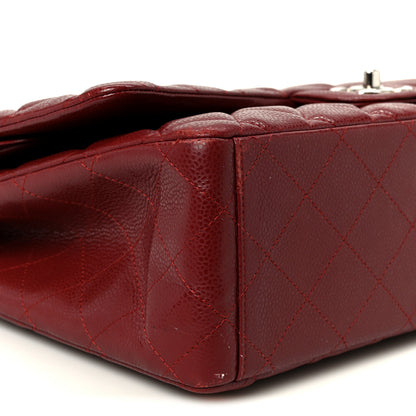 Chanel Caviar Quilted Maxi Double Flap Dark Red 9 of 10